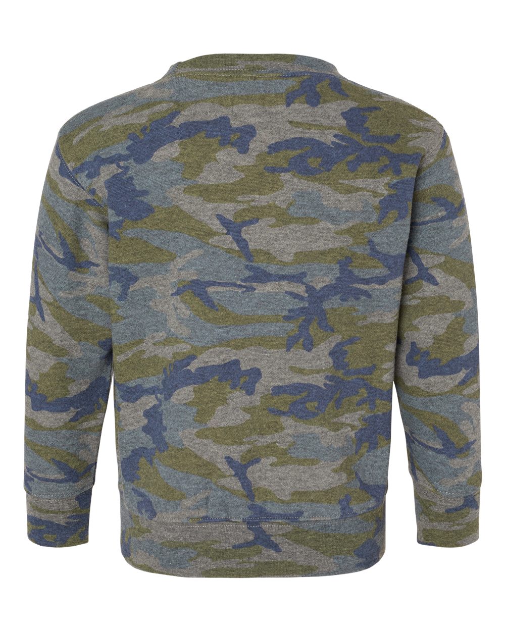 Rear View of Vintage Camo Toddler Fleece Crewneck Sweatshirt - 3317