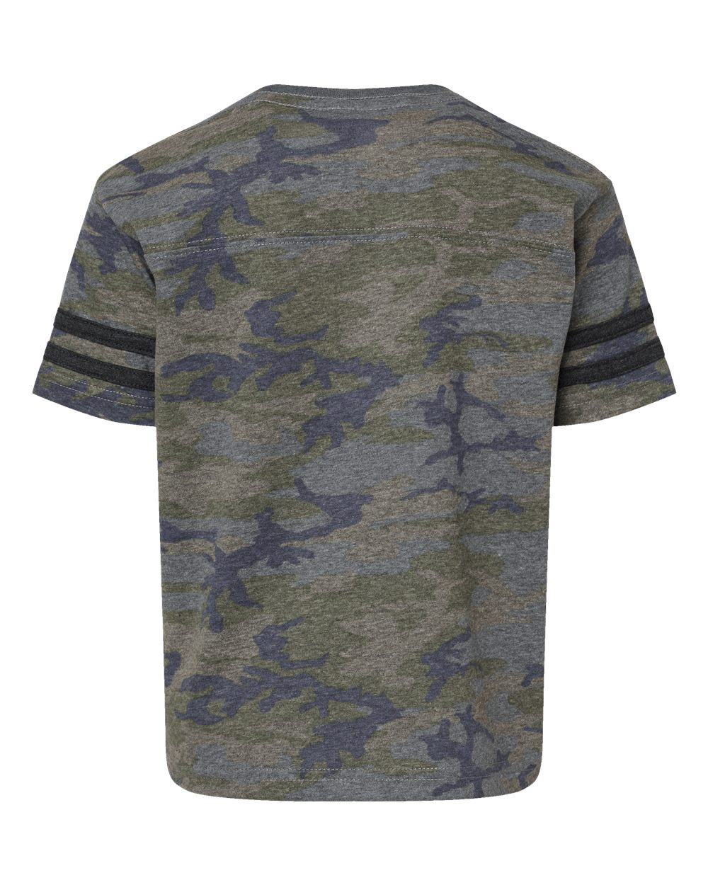 Rear View of Vintage Camo/ Vintage Smoke Toddler Football Fine Jersey Tee - 3037
