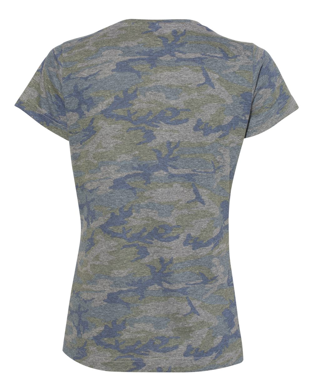 Rear View of Vintage Camo Women's Fine Jersey Tee - 3516