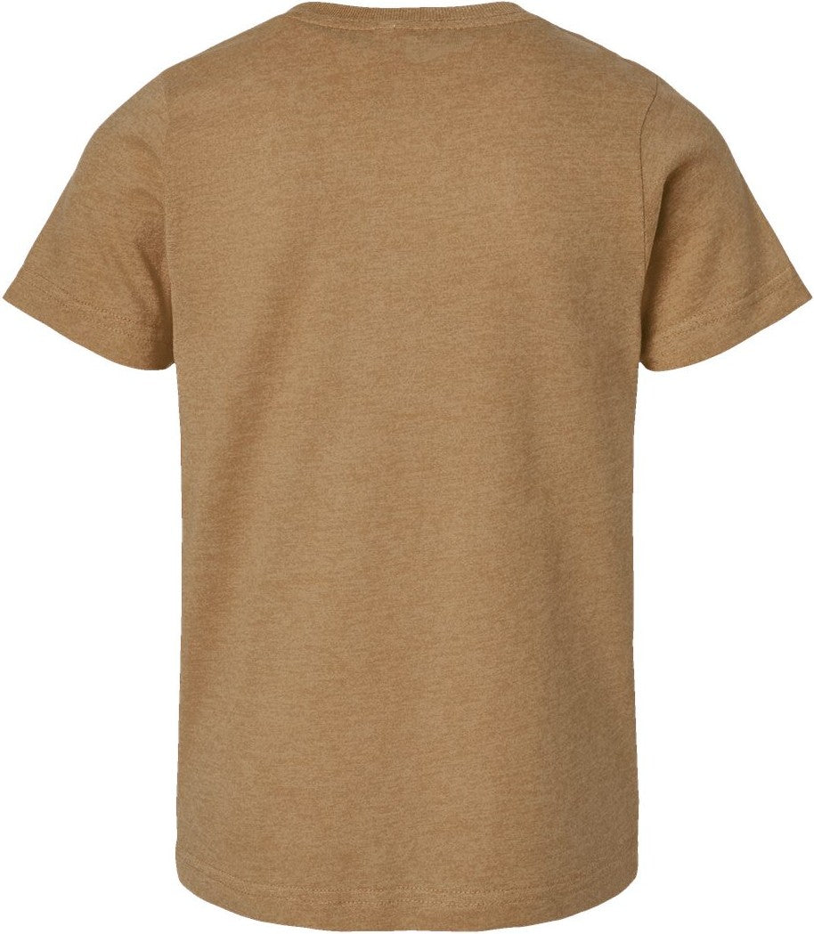 Rear View of Vintage Coyote Brown Youth Fine Jersey Tee - 6101