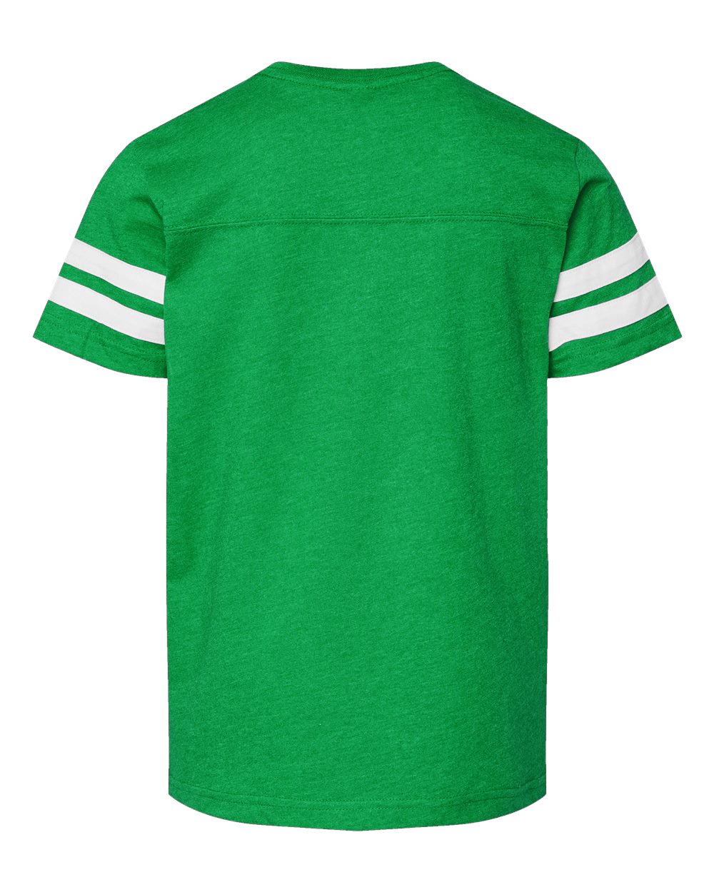 Rear View of Vintage Green/ White Youth Football Fine Jersey Tee - 6137