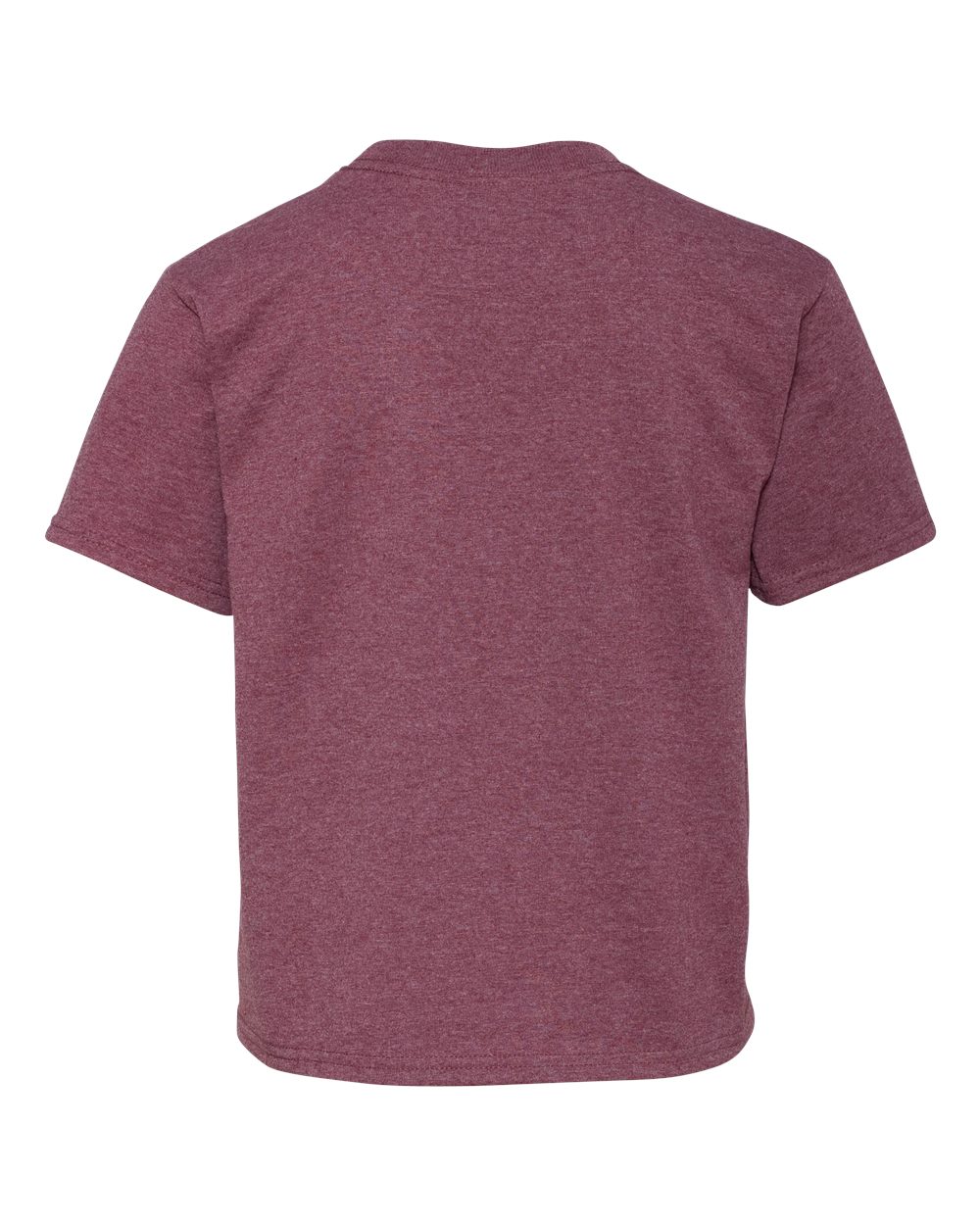 Rear View of Vintage Heather Maroon Dri-Power® Youth 50/50 T-Shirt - 29BR