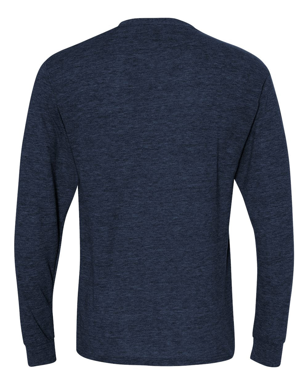 Rear View of Vintage Heather Navy Dri-Power® Long Sleeve 50/50 T-Shirt - 29LSR