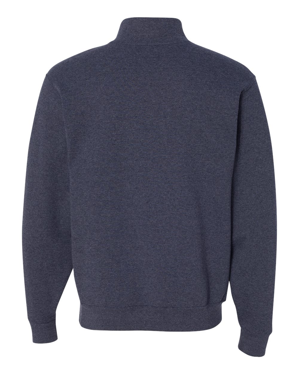 Rear View of Vintage Heather Navy Nublend® Cadet Collar Quarter-Zip Sweatshirt - 995MR