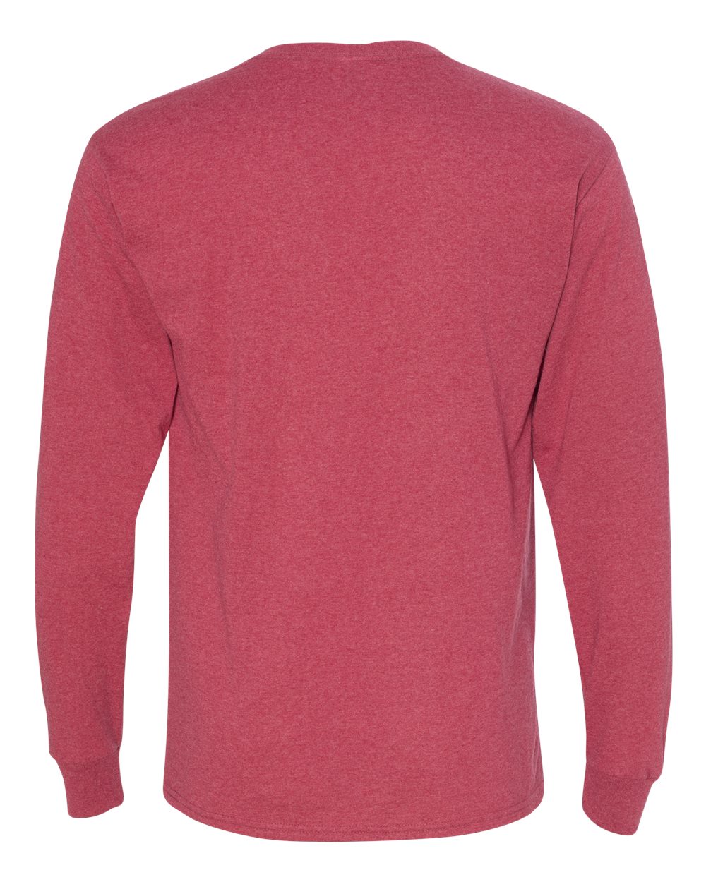 Rear View of Vintage Heather Red Dri-Power® Long Sleeve 50/50 T-Shirt - 29LSR