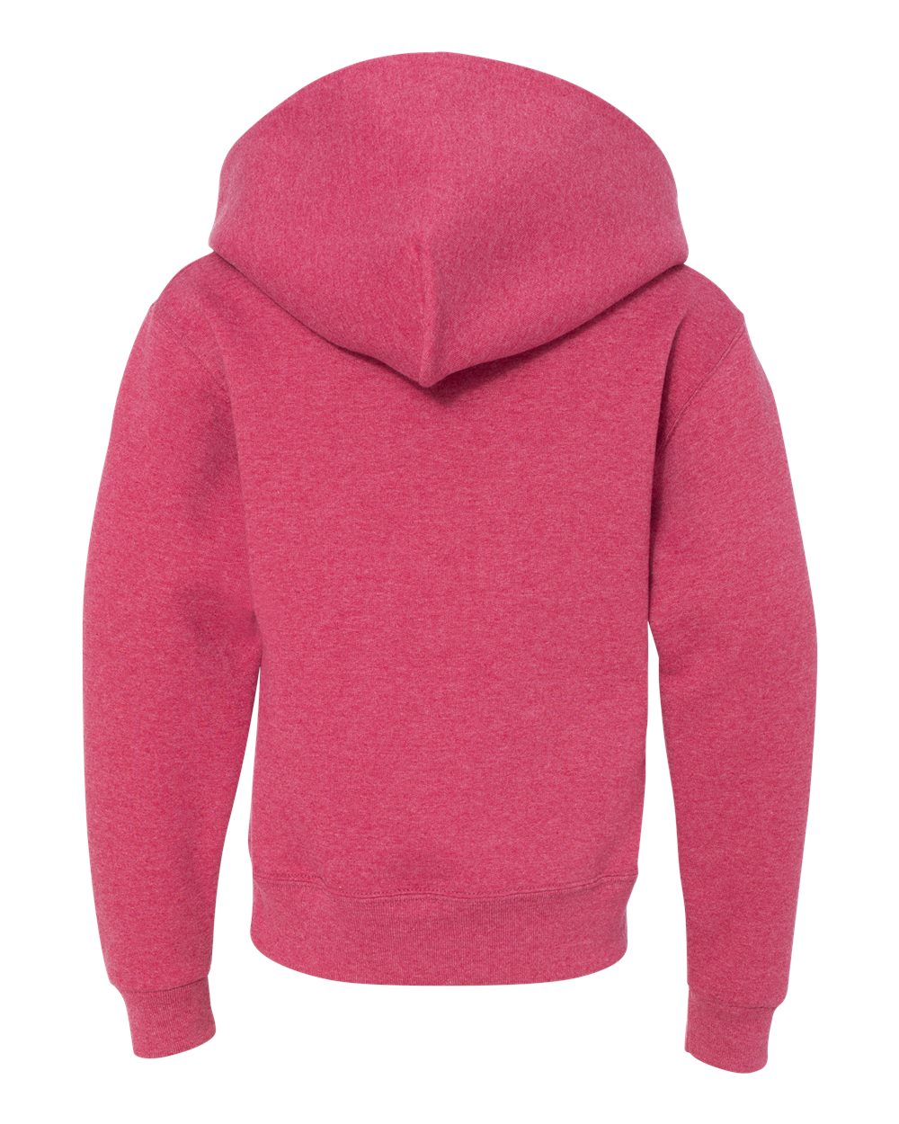 Rear View of Vintage Heather Red NuBlend® Youth Hooded Sweatshirt - 996YR