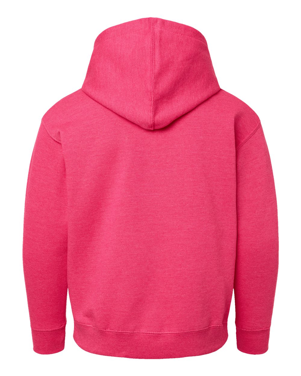 Rear View of Vintage Hot Pink Youth Fleece Hoodie - 2296