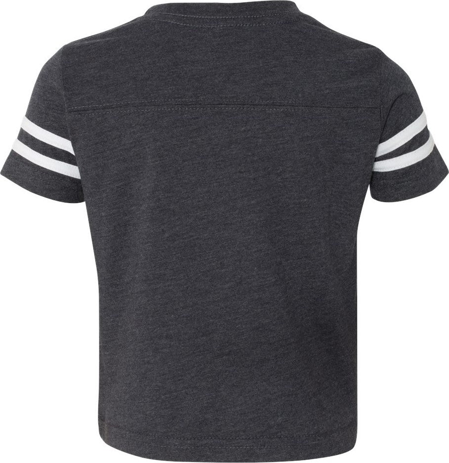 Rear View of Vintage Navy/ White Toddler Football Fine Jersey Tee - 3037