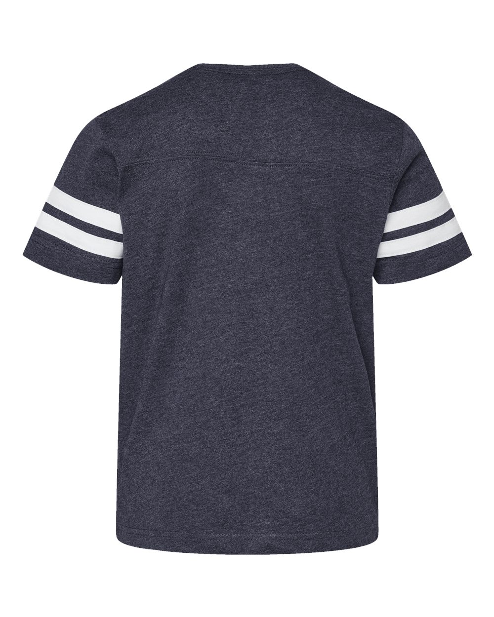 Rear View of Vintage Navy/ White Youth Football Fine Jersey Tee - 6137