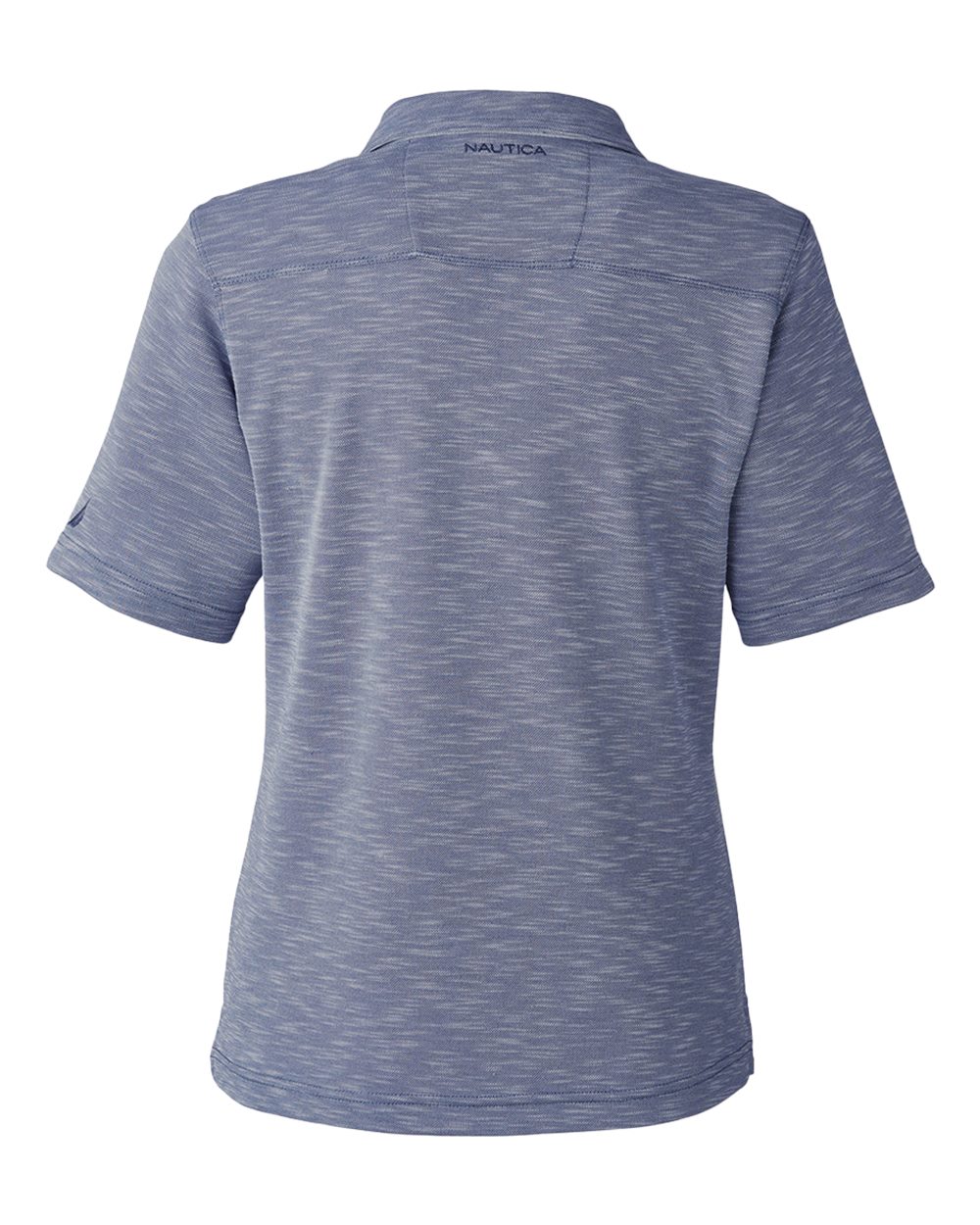 Rear View of Vintage Navy Women's Sun Surfer Slub Polo - N17974