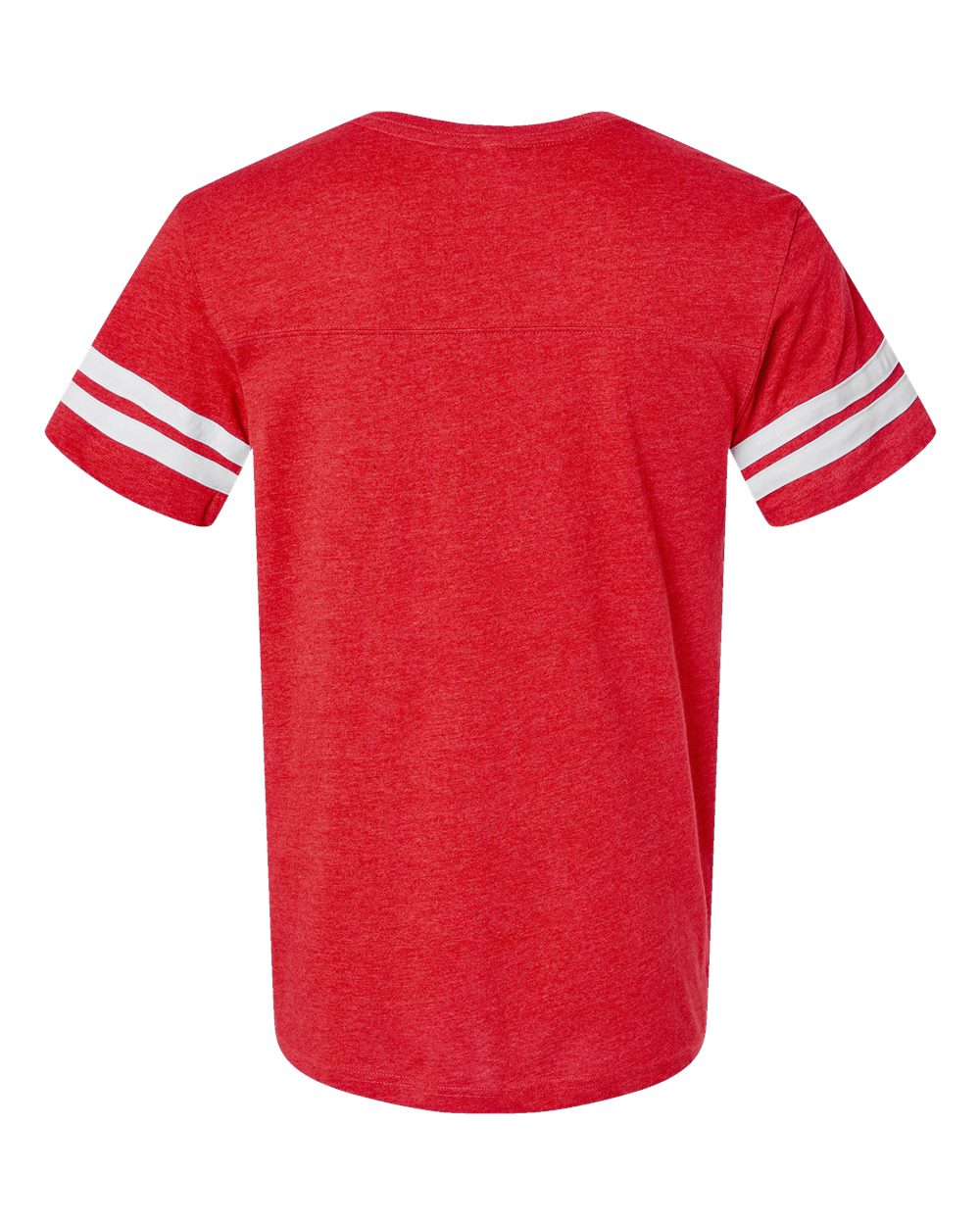 Rear View of Vintage Red/ White Football Fine Jersey Tee - 6937