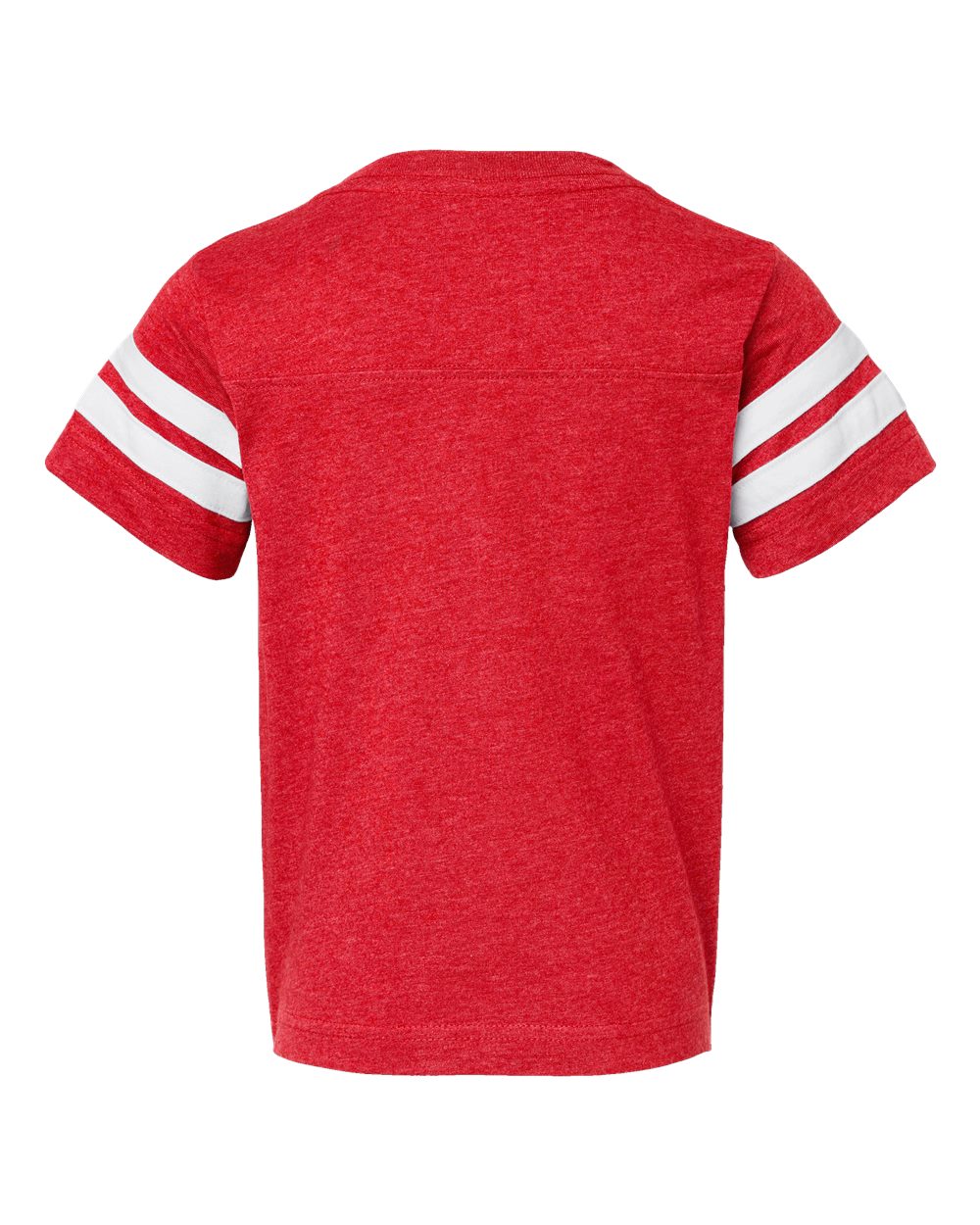 Rear View of Vintage Red/ White Youth Football Fine Jersey Tee - 6137