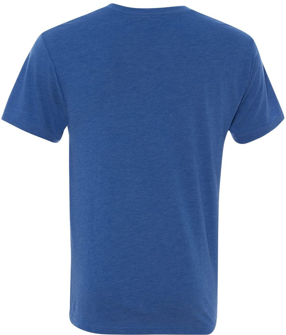 Rear View of Vintage Royal Triblend V-Neck T-Shirt - 6040