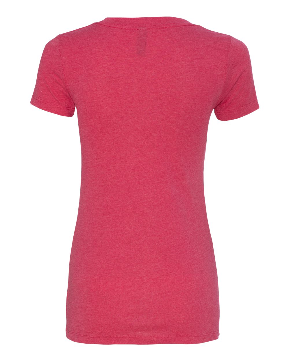 Rear View of Vintage Shocking Pink Women’s Triblend Deep V-Neck T-Shirt - 6740