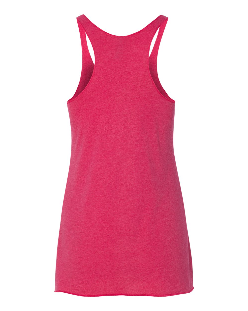 Rear View of Vintage Shocking Pink Women’s Triblend Racerback Tank - 6733