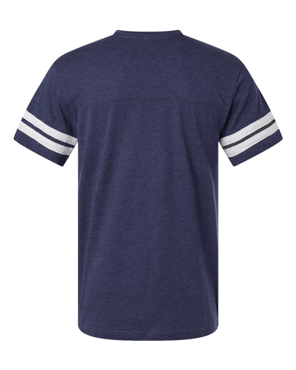 Rear View of Vintage True Navy/ Blended White Football Fine Jersey Tee - 6937