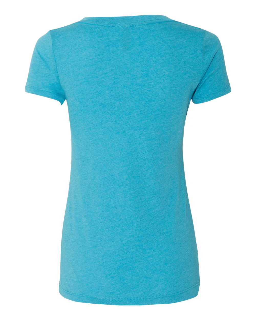 Rear View of Vintage Turquoise Women’s Triblend Deep V-Neck T-Shirt - 6740