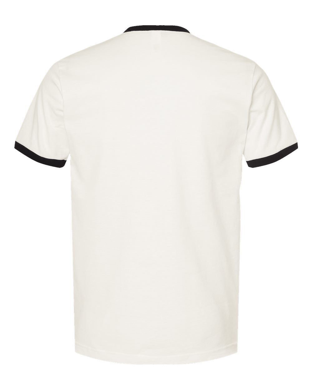 Rear View of Vintage White/ Black Fine Jersey Ringer T-Shirt - 246