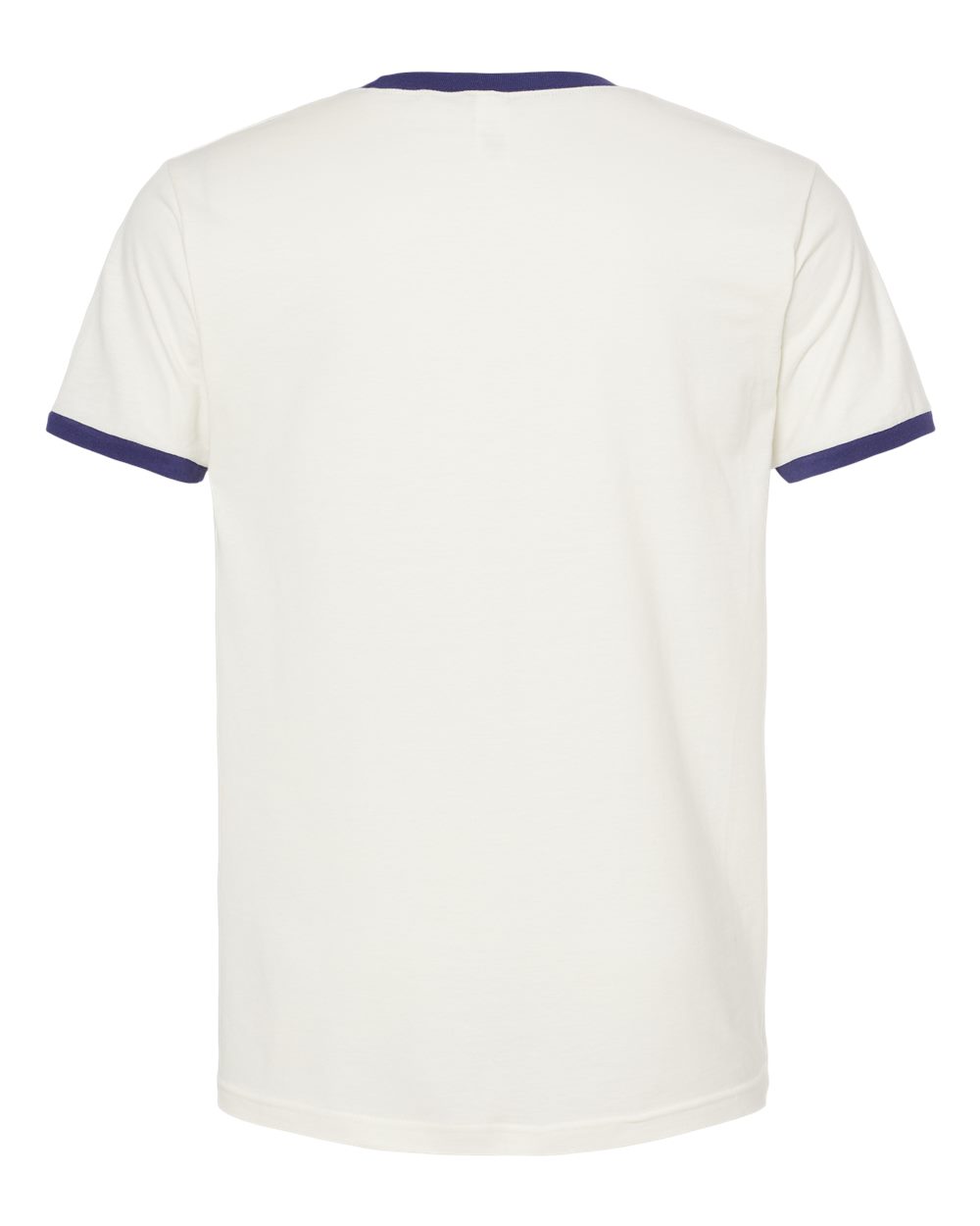 Rear View of Vintage White/ Inked India Fine Jersey Ringer T-Shirt - 246