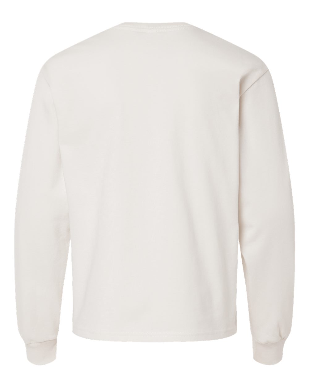 Rear View of Vintage White Youth 6oz. Heavyweight Long Sleeve Tee - 3511Y