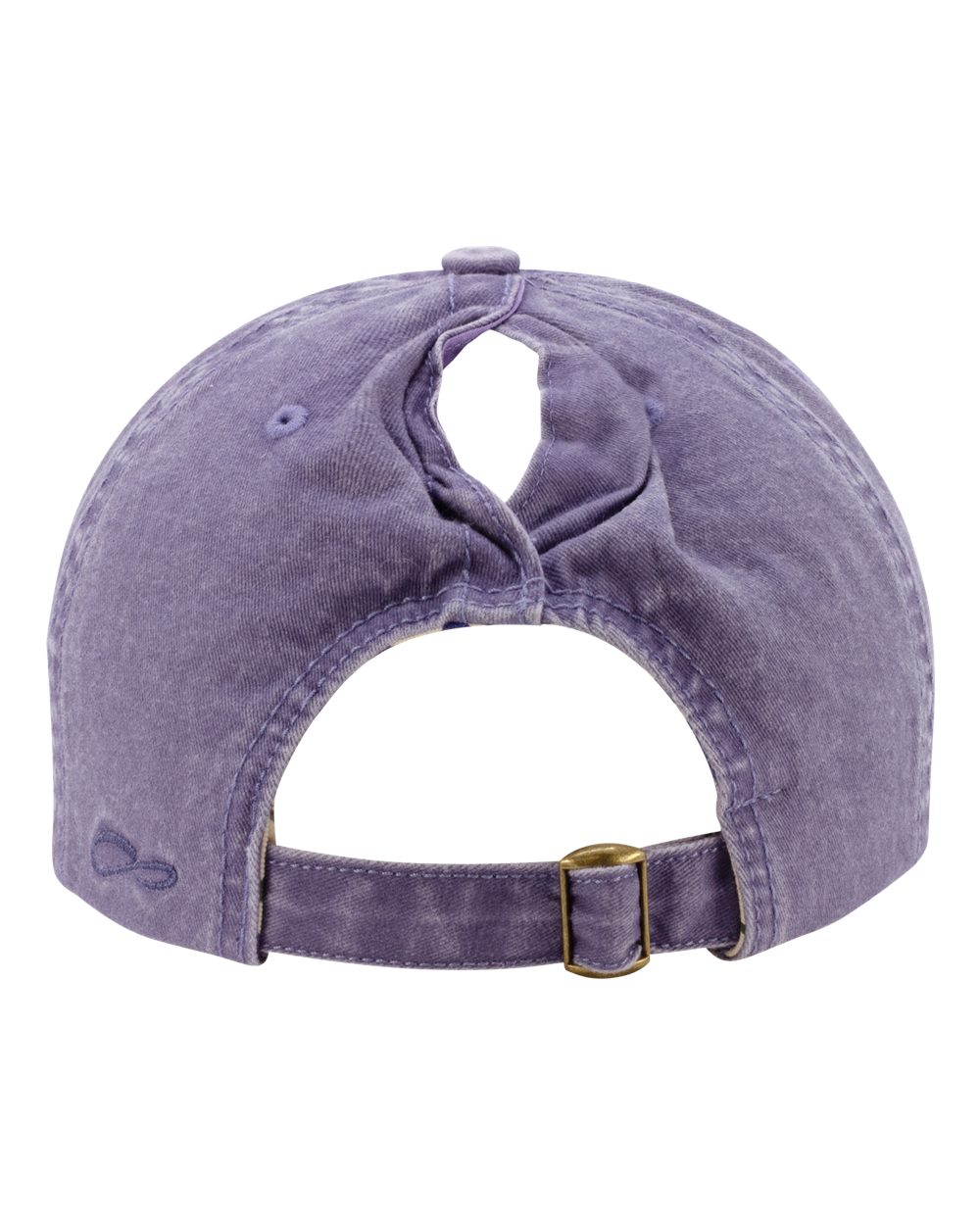 Rear View of Violet/ Floral Women's Pigment-Dyed with Fashion Undervisor Cap - CASSIE