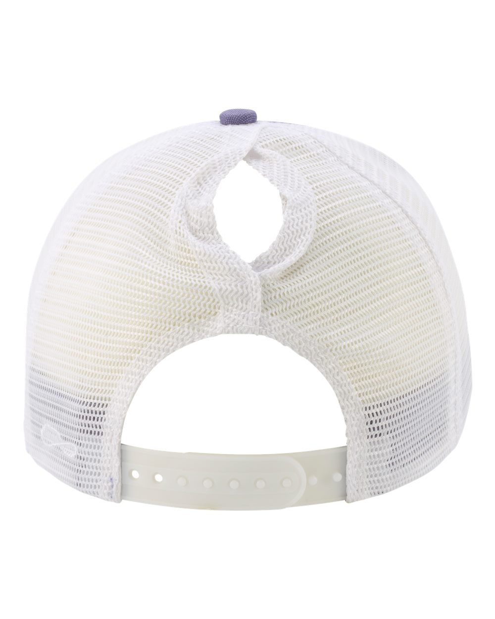 Rear View of Violet/ White Women's Modern Trucker Cap - CHARLIE