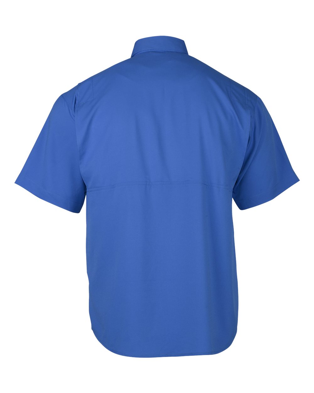 Front View of Vivid Blue Hatteras Performance Short Sleeve Fishing Shirt - 700