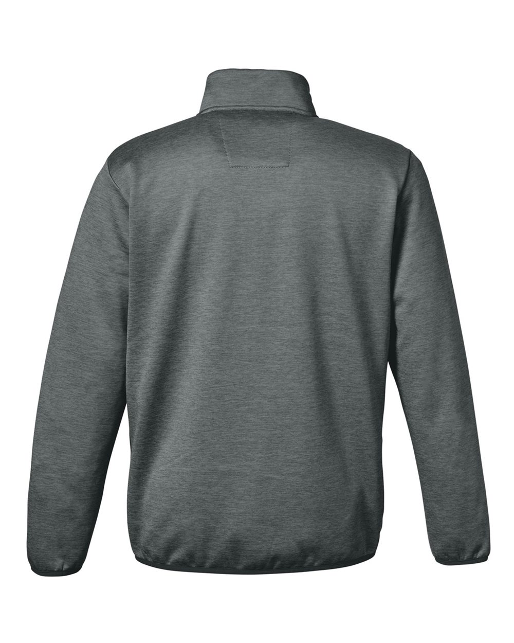 Rear View of Volcanic Ash Heather Cold Front Quarter-Zip Pullover - H130098