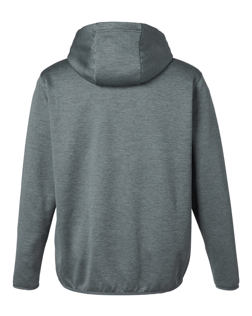 Rear View of Volcanic Ash Heather Performance Hooded Fleece Sweatshirt - H130093