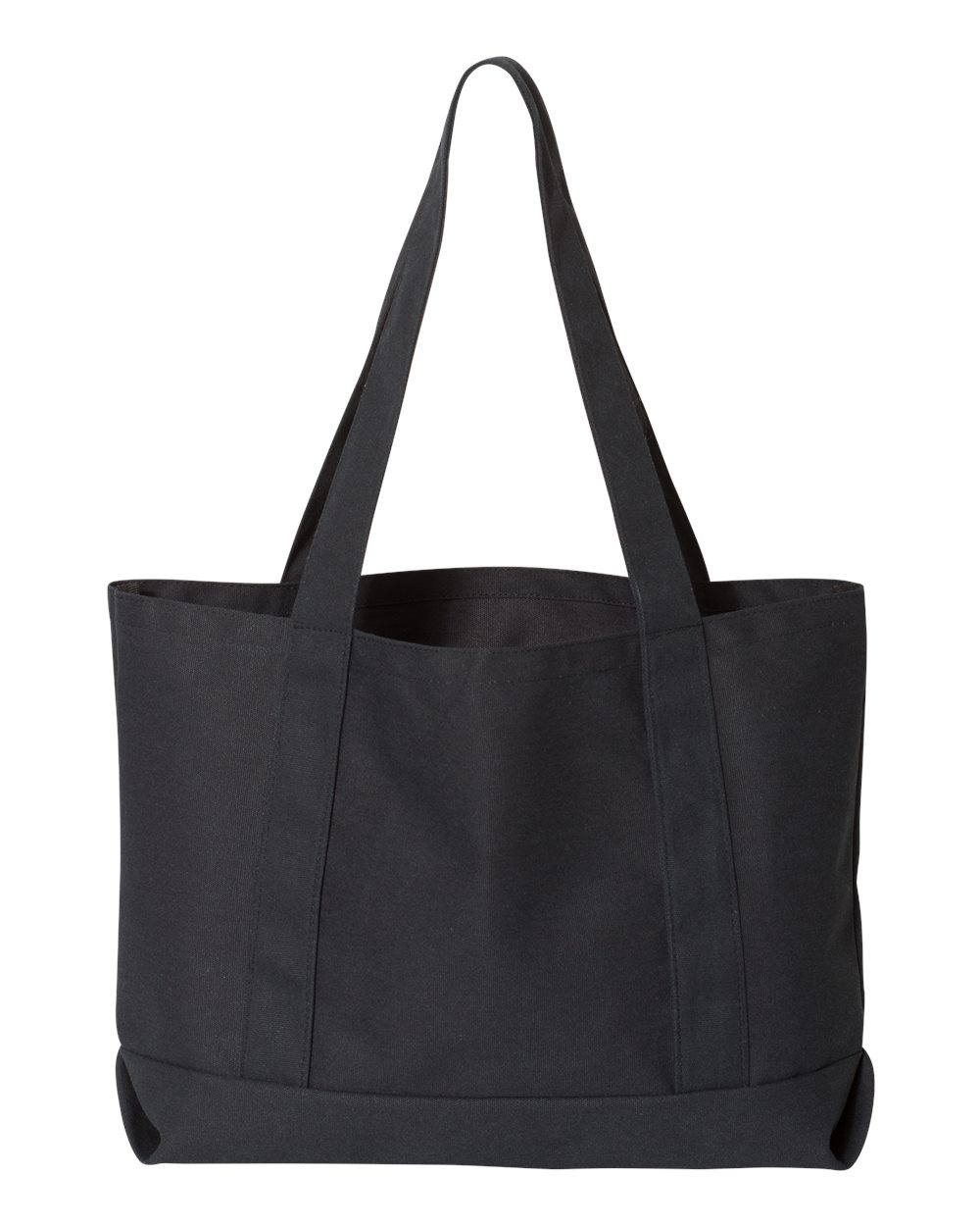 Rear View of Washed Black Seaside Cotton Pigment Dyed Resort Tote - 8870