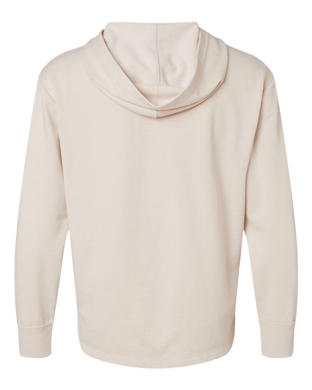 Rear View of Washed Natural Vintage Wash Fleece Hoodie - 6936