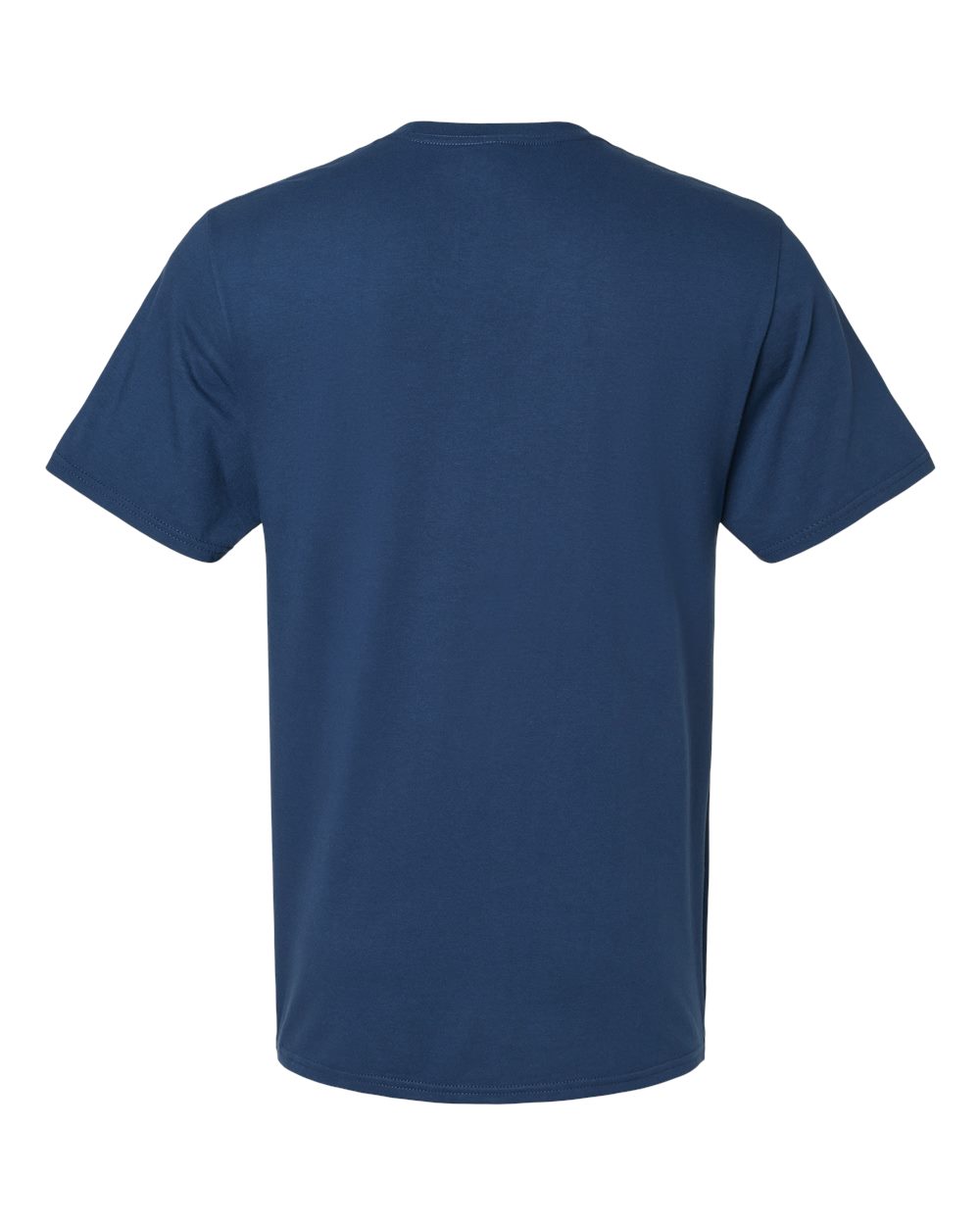 Rear View of Washed Navy Premium Cotton T-Shirt - 570MR