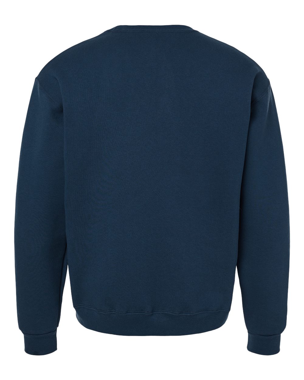 Rear View of Washed Navy Rugged Crewneck Sweatshirt - C12MR