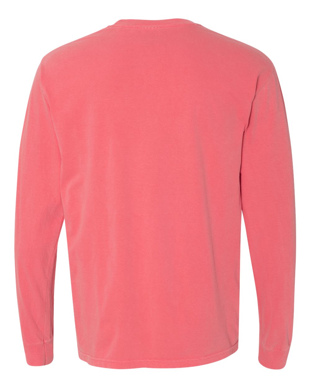 Rear View of Watermelon Garment-Dyed Heavyweight Long Sleeve T-Shirt - 6014