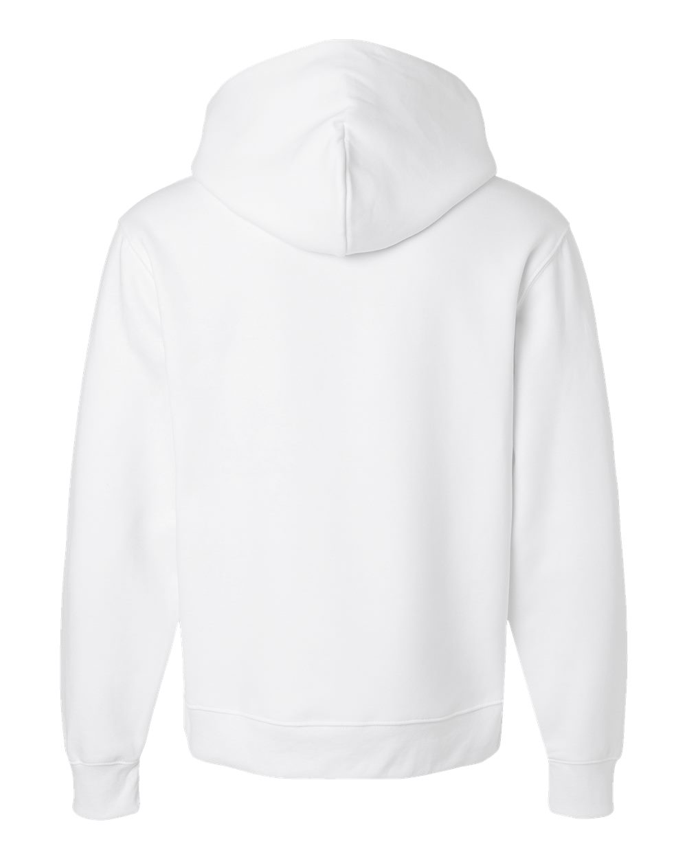 Rear View of White 10 oz. Heavyweight Hoodie - 4719