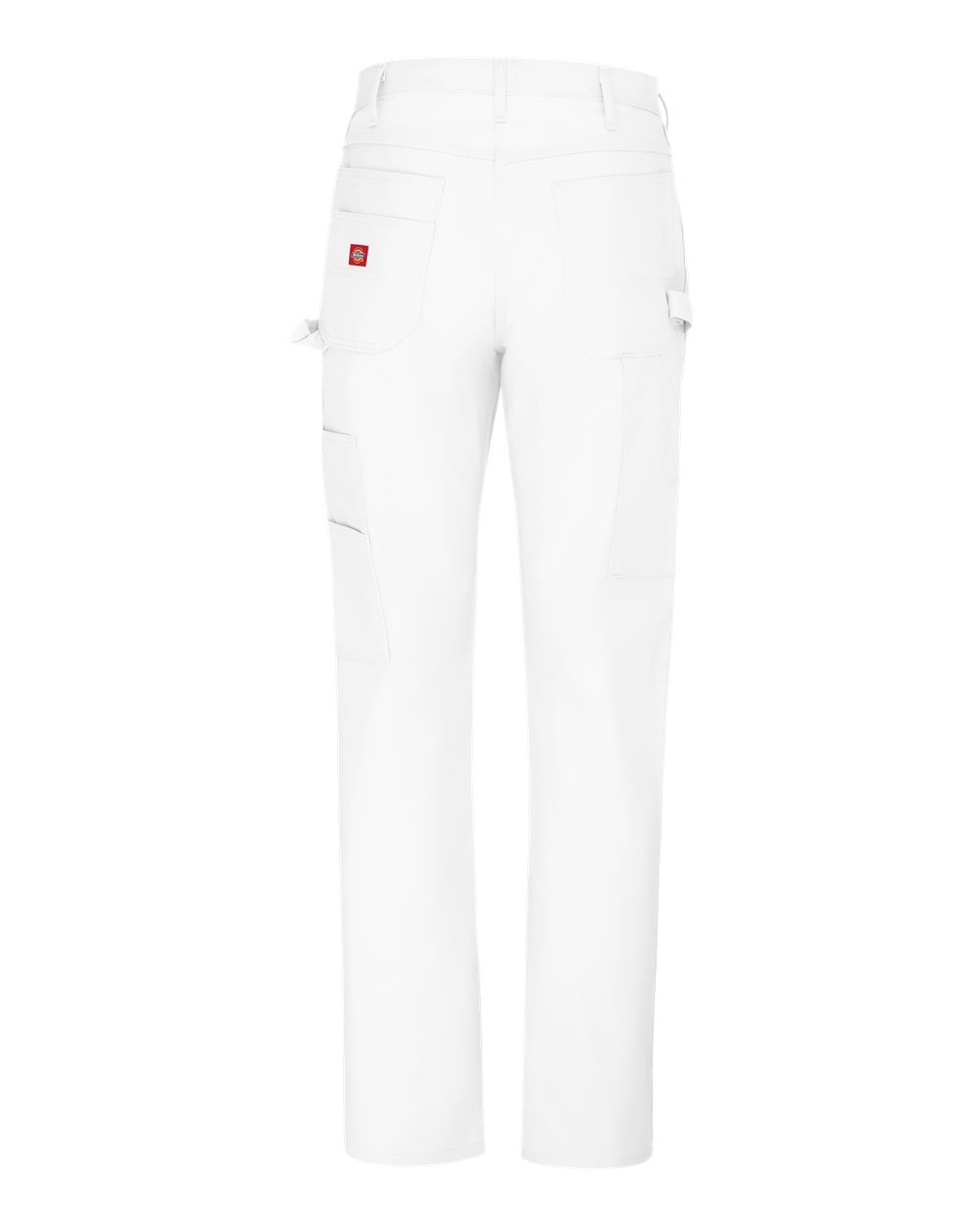 Rear View of White - 37 Unhemmed Painter's Utility Pants - 2953