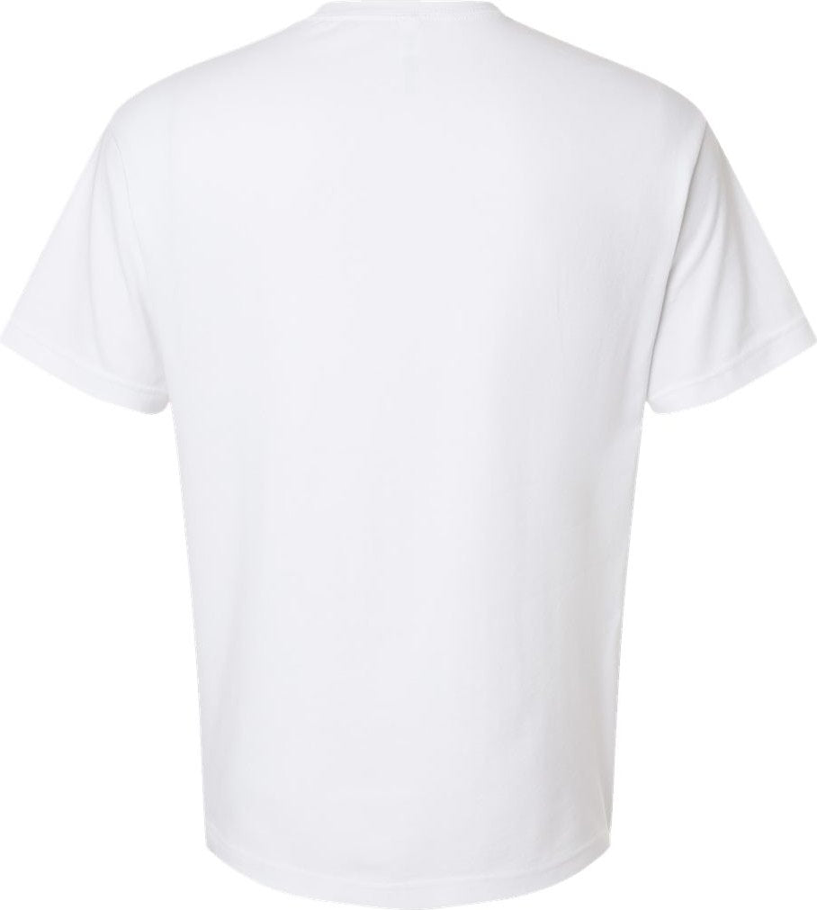 Rear View of White 6 oz. Heavyweight Tee - 3010