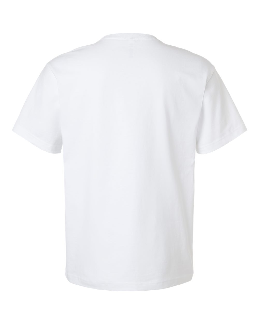 Rear View of White 7.5 oz Heavyweight Tee - 4610