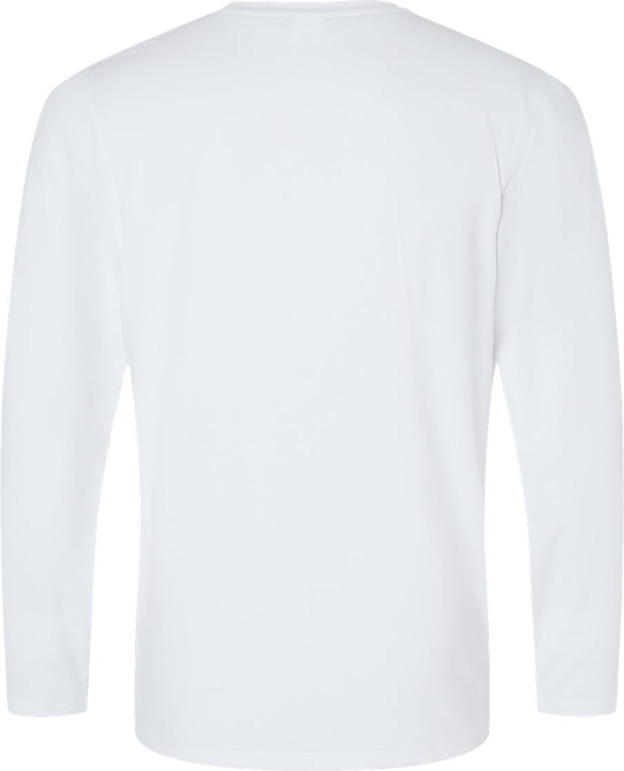 Rear View of White Aruba Extreme Performance Long Sleeve T-Shirt - 222
