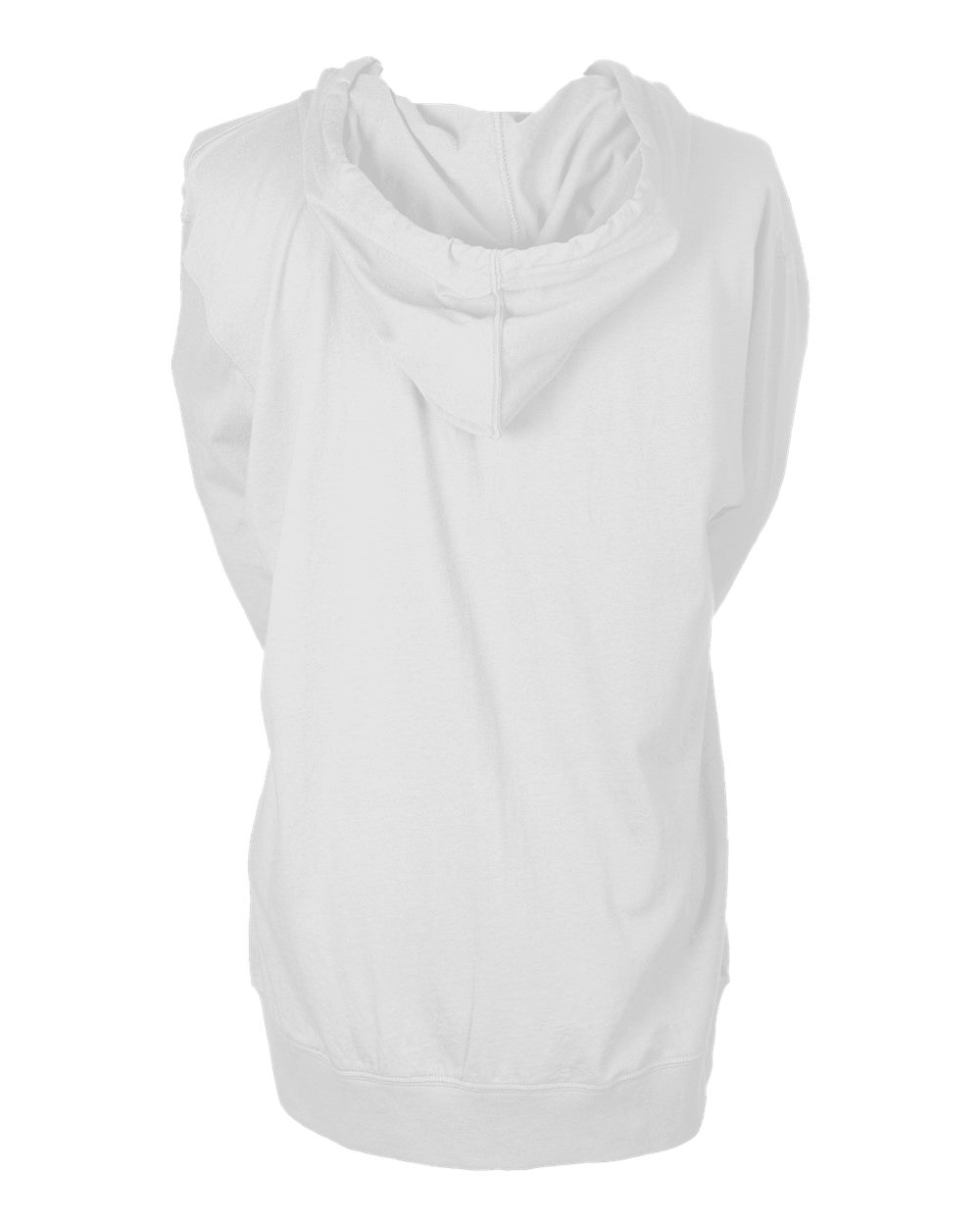 Rear View of White Beach Full-Zip Hooded Long Sleeve T-Shirt - 260