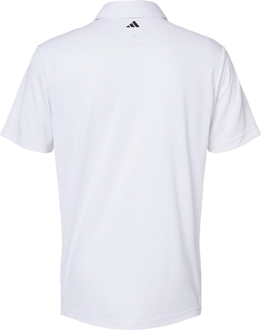 Front View of White/ Black Floating 3-Stripes Polo - A480