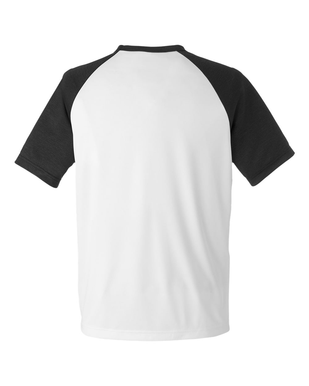 Rear View of White/ Black Heather Unisex Zone Colorblock Raglan T-Shirt - TT62