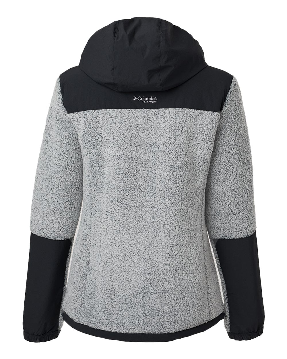 Rear View of White/ Black Women's Arctic Crest™ Sherpa Full-Zip Jacket - 208903