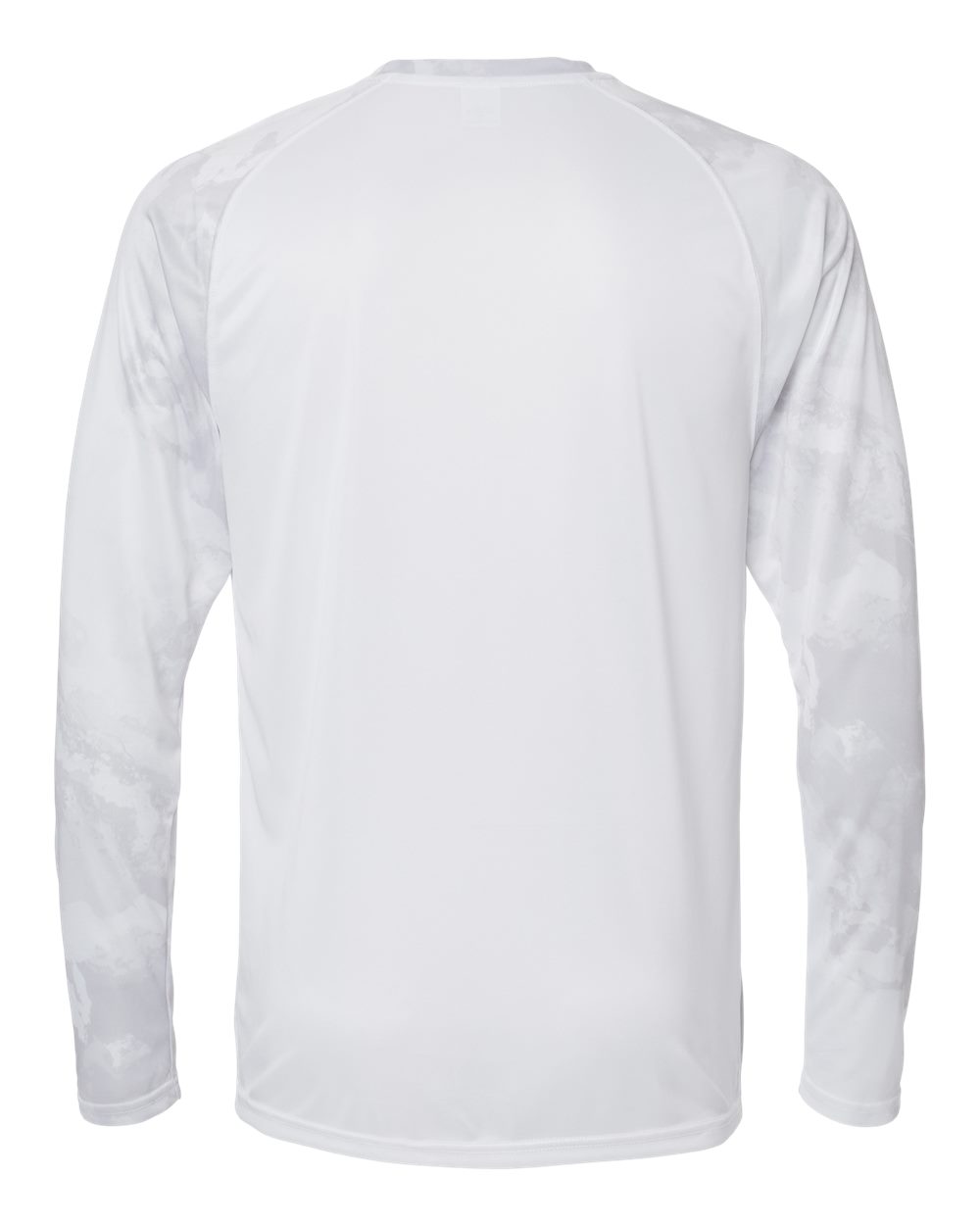 Front View of White Cabo Camo Performance Long Sleeve T-Shirt - 228