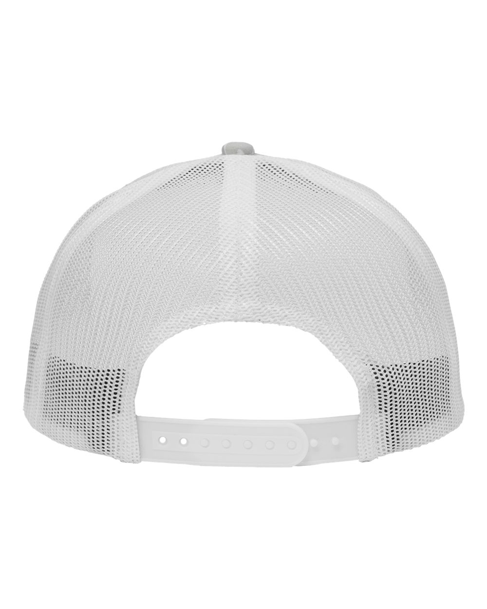 Rear View of White Camo/ White Traditional Lo-Pro Mesh Back Trucker Fit Cap - SP1450