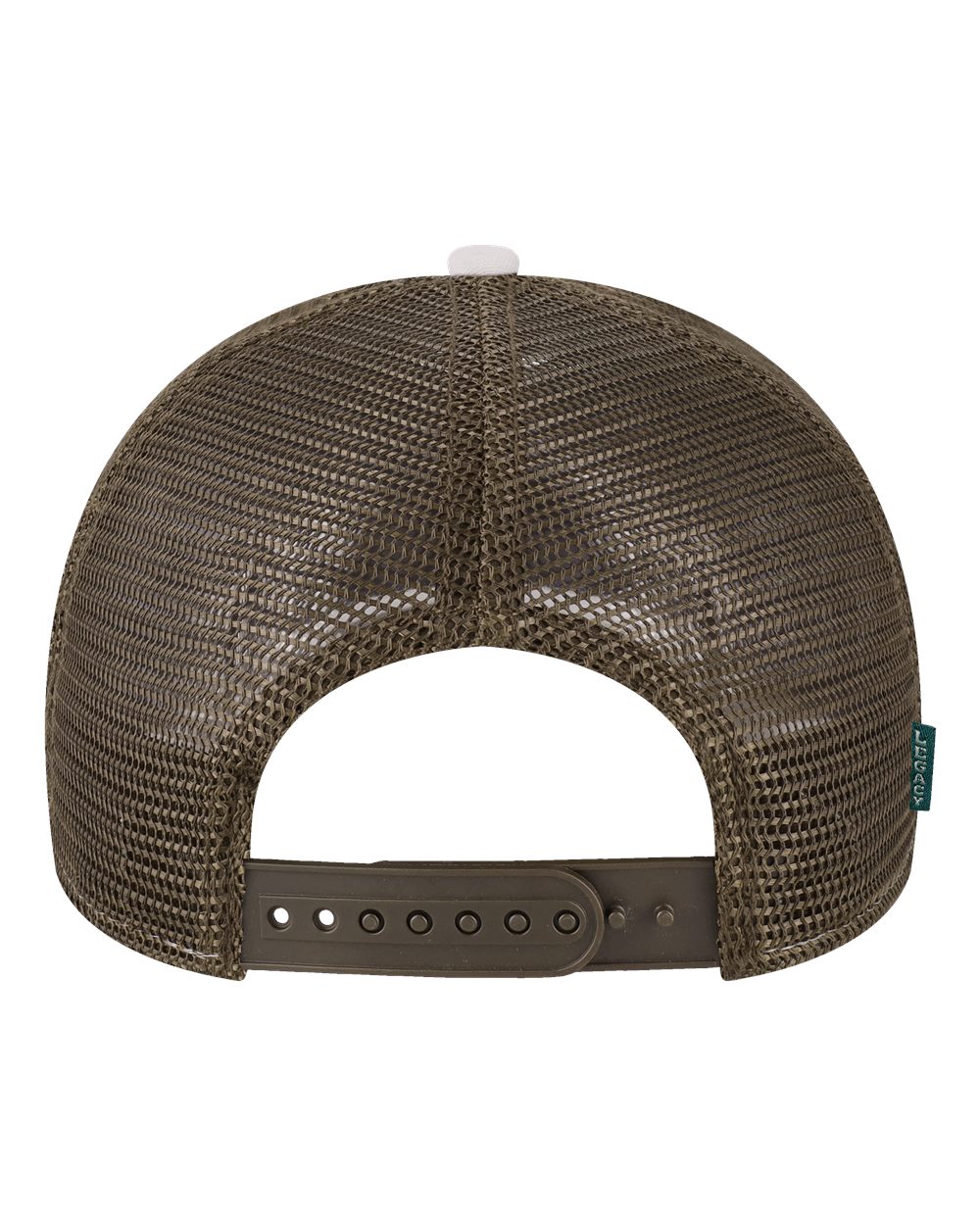 Rear View of White/ Caramel/ Brown Mid-Pro Snapback Trucker Cap - MPS