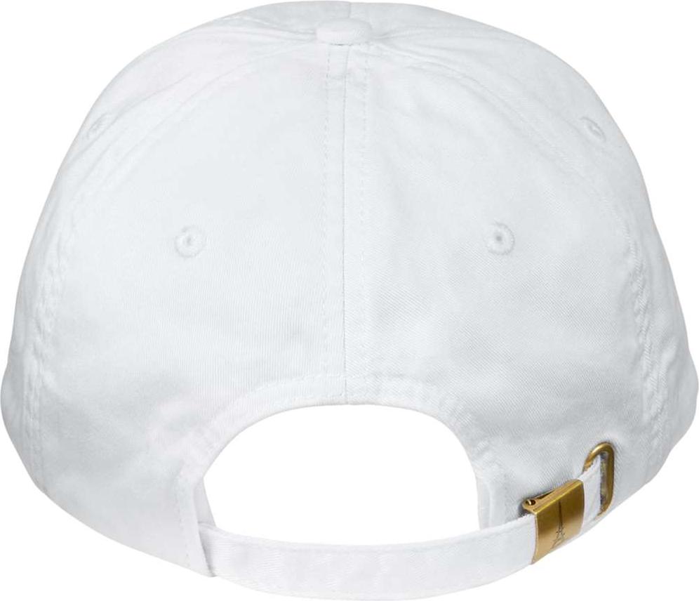 Rear View of White Classic Pigment Distressed Cap - LP108