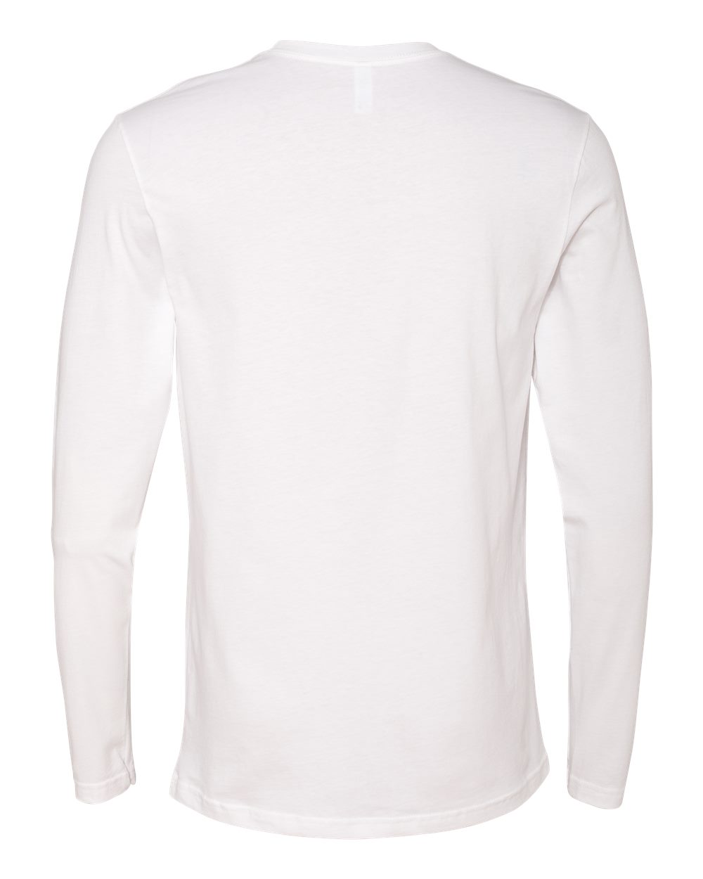 Rear View of White Cotton Long Sleeve T-Shirt - 3601