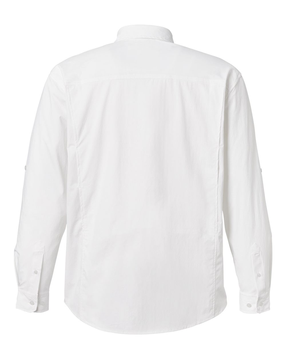 Rear View of White Creekbed Long Sleeve Shirt - H150184