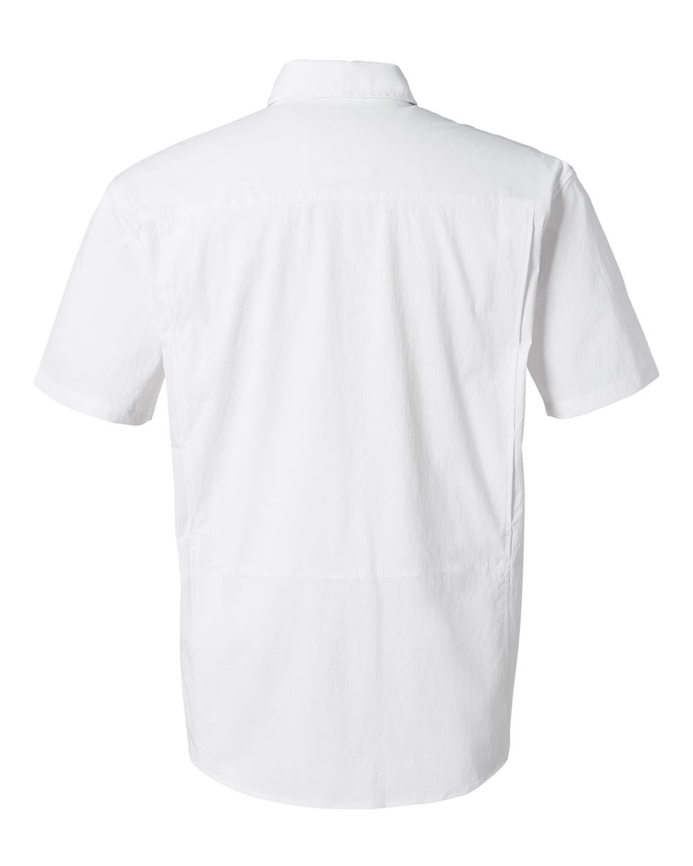Rear View of White Creekbed Short Sleeve Shirt - H150183